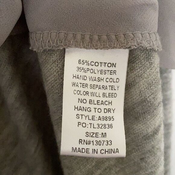 Umgee Heather Grey chiffon Layered Flare Tunic - Picture 5 of 8